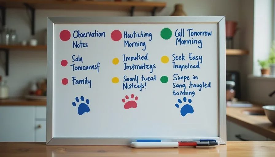 Green yellow red triage chart showing when to call the vet versus when to watch and wait