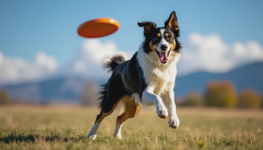 Border collie catching frisbee showing energy matching in new pet owner guide