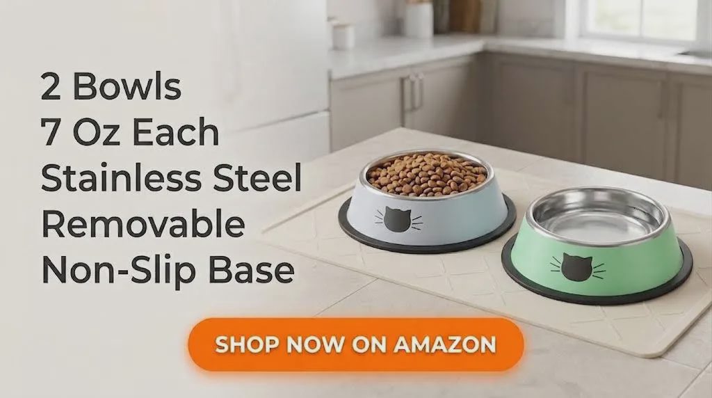 Serentive multi pet feeding bowls with non-slip bases