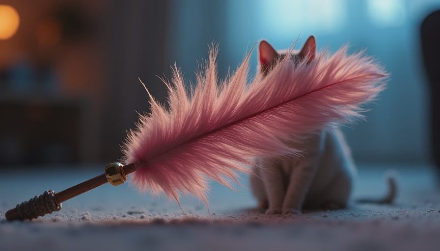 Visual context for cat toys for play aggression